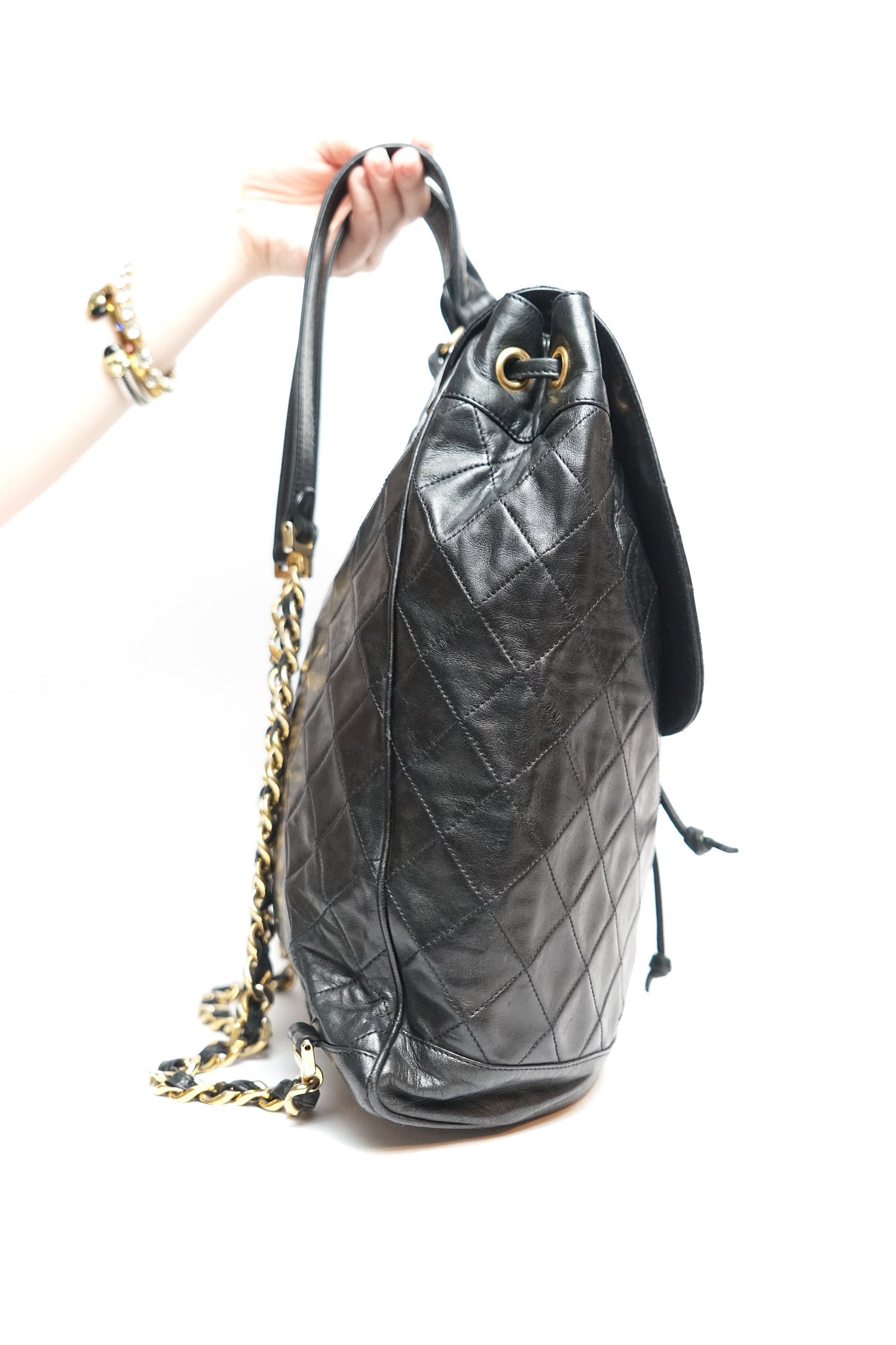 Chanel Black Lambskin Backpack