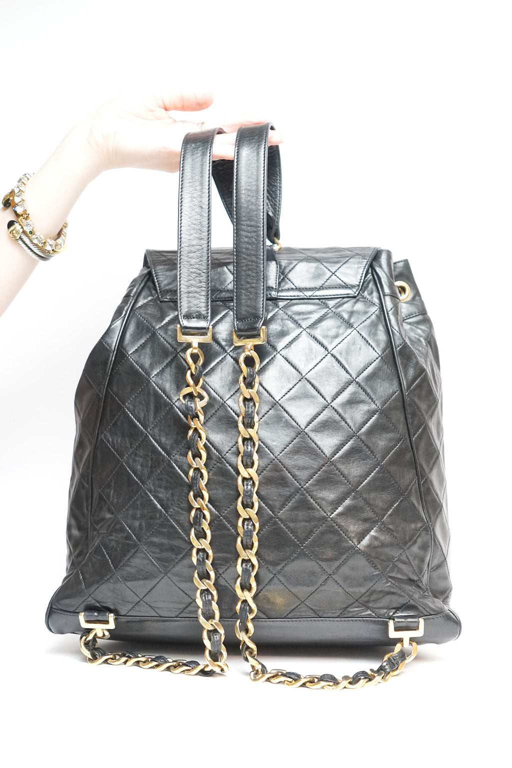 Chanel Black Lambskin Backpack