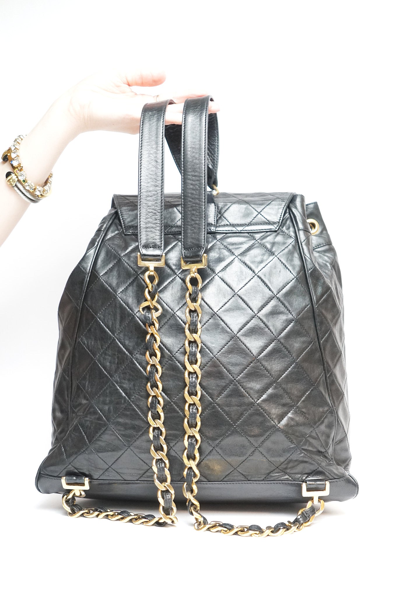 Chanel Black Lambskin Backpack