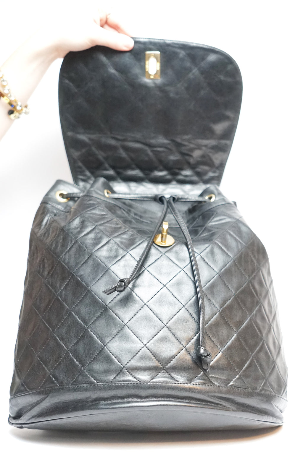 Chanel Black Lambskin Backpack
