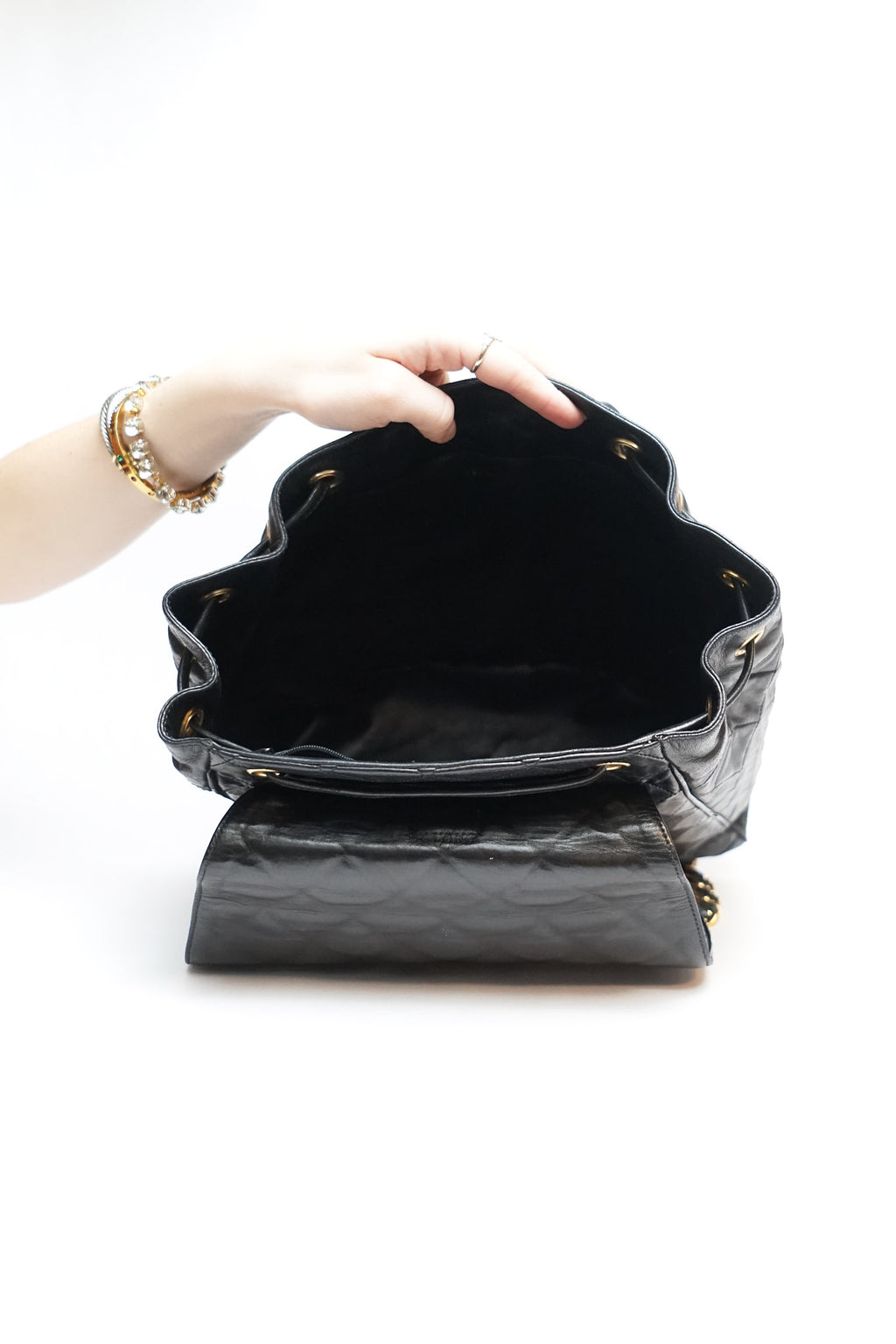 Chanel Black Lambskin Backpack