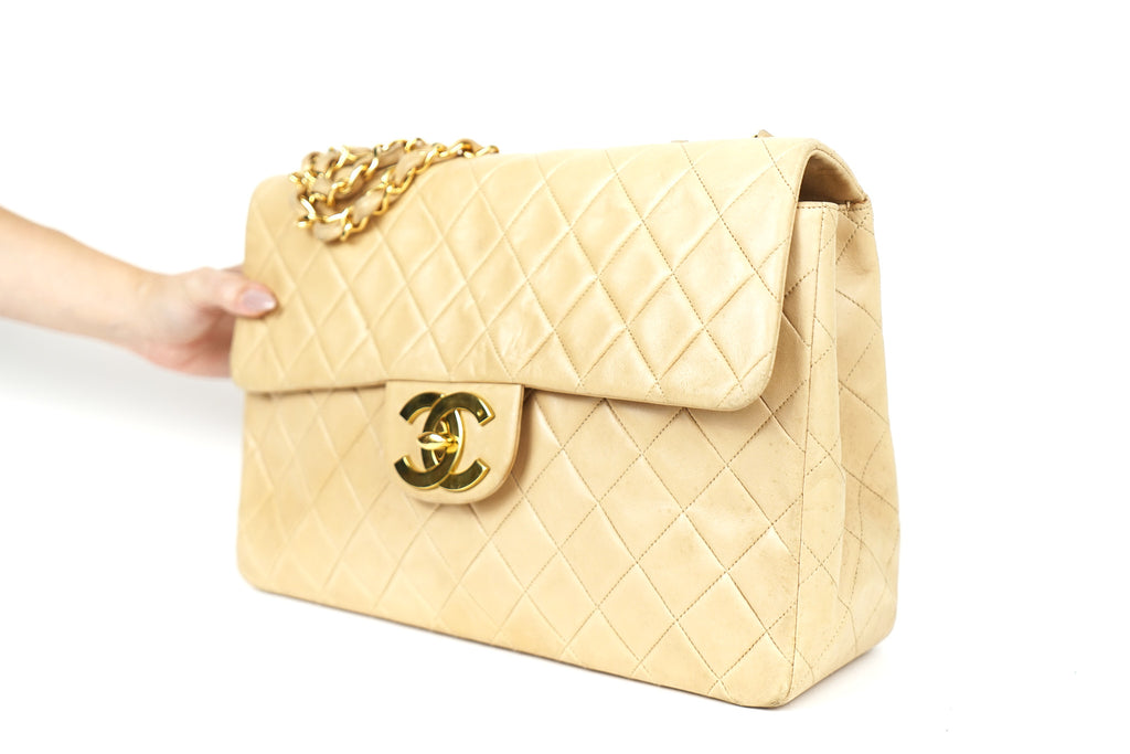 Vintage Chanel Jumbo CC Lambskin Shoulder Bag