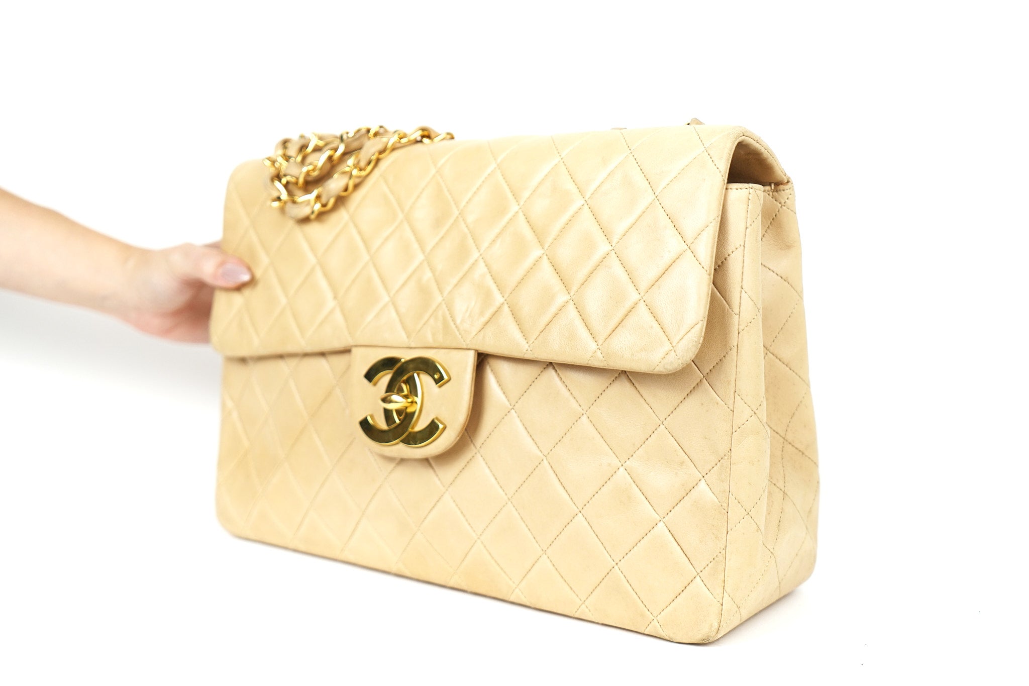 Vintage Chanel Jumbo CC Lambskin Shoulder Bag
