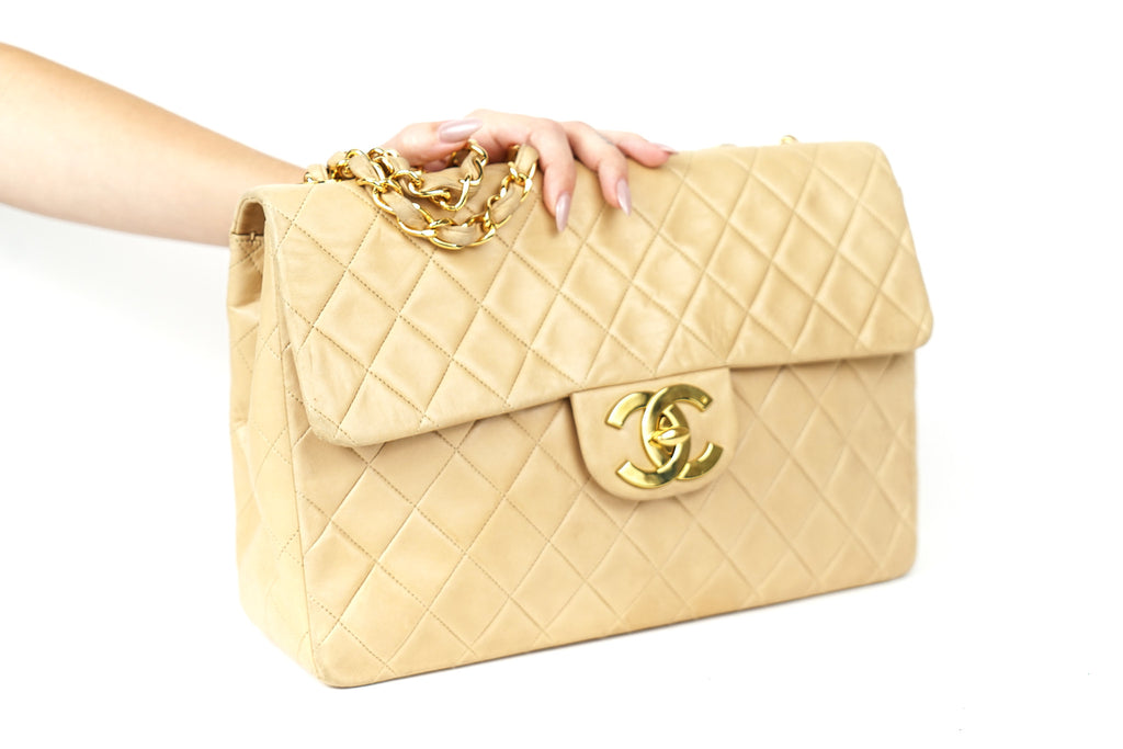 Vintage Chanel Jumbo CC Lambskin Shoulder Bag