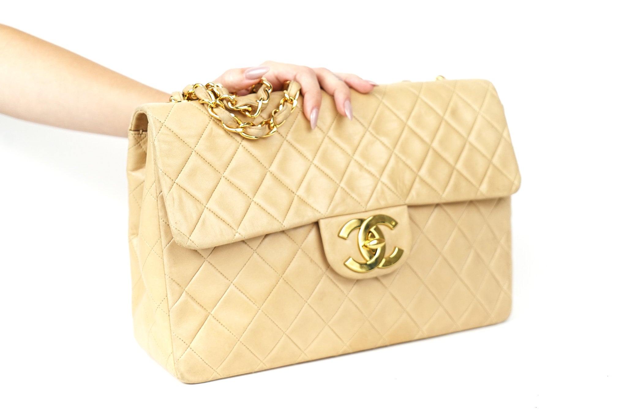 Vintage Chanel Jumbo CC Lambskin Shoulder Bag