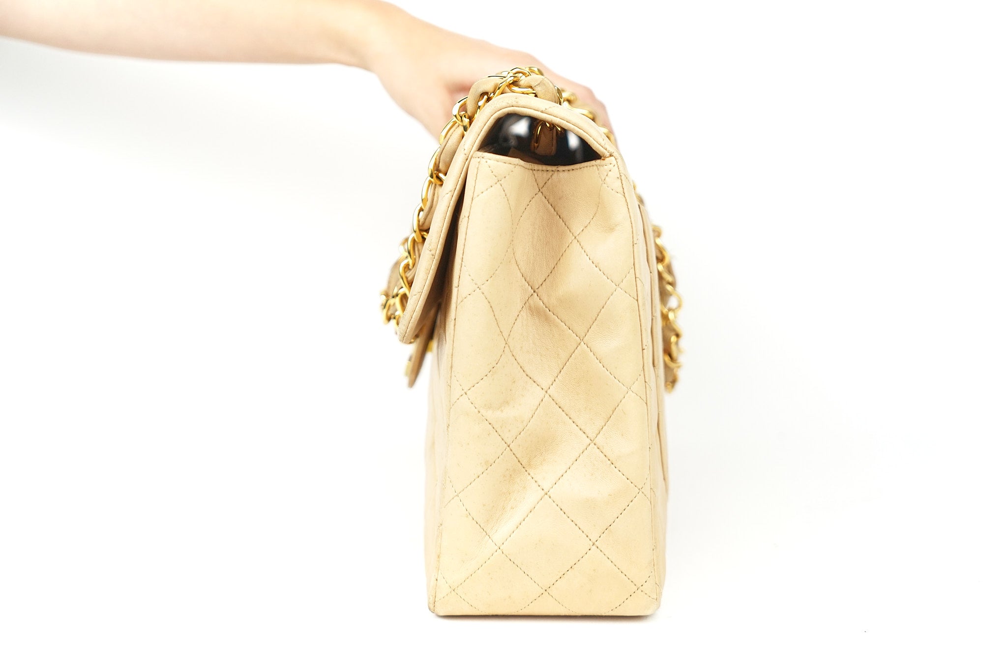 Vintage Chanel Jumbo CC Lambskin Shoulder Bag