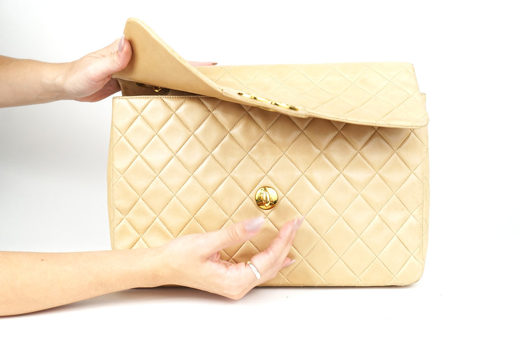Vintage Chanel Jumbo CC Lambskin Shoulder Bag