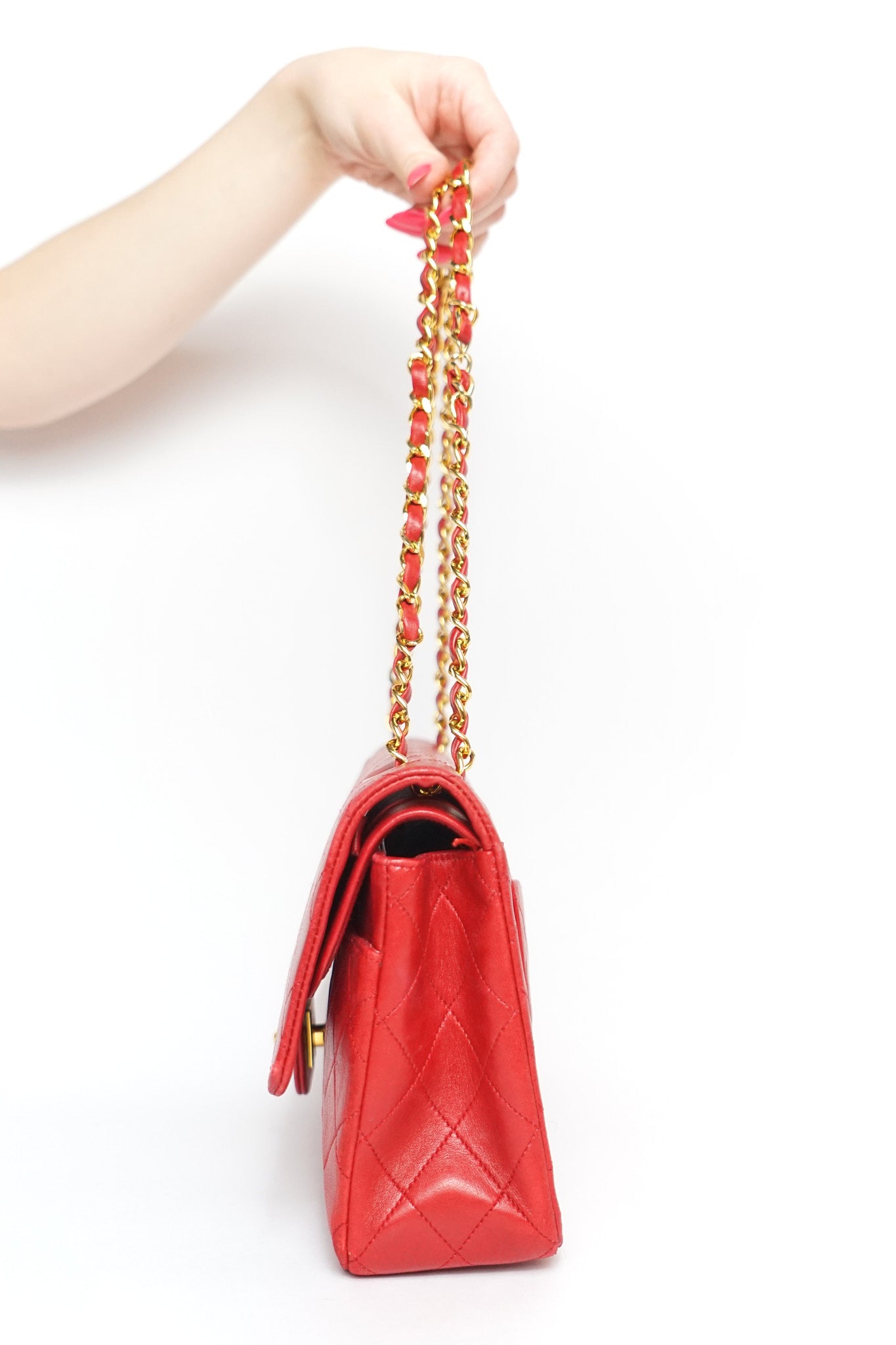 Chanel Red Double Flap Shoulder Bag