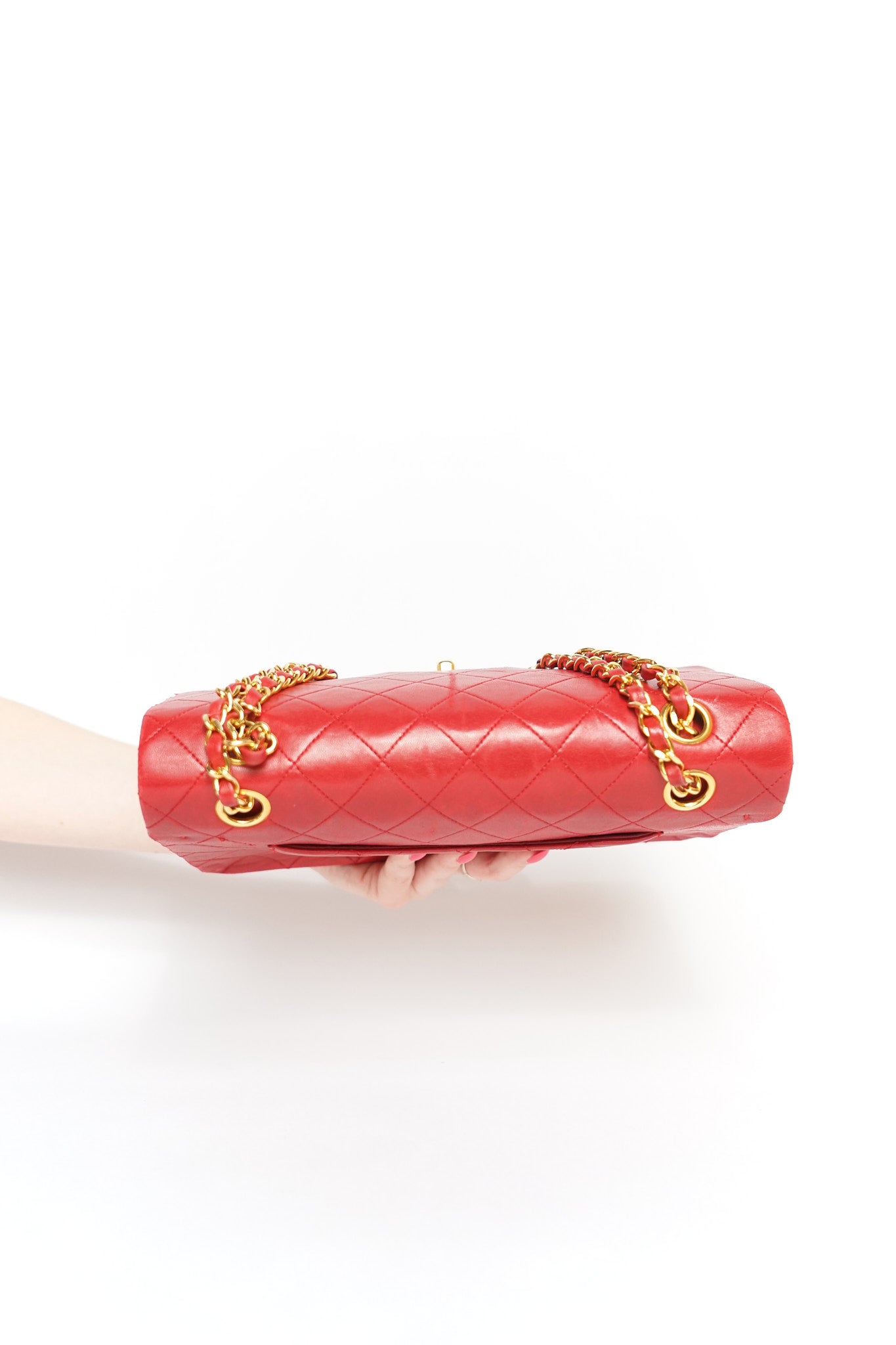 Chanel Red Double Flap Shoulder Bag