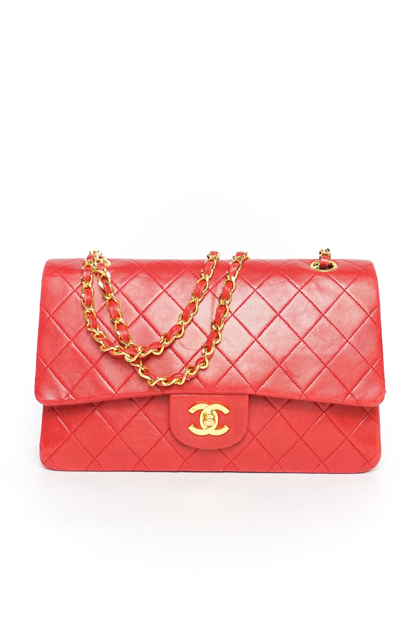 Chanel Red Double Flap Shoulder Bag