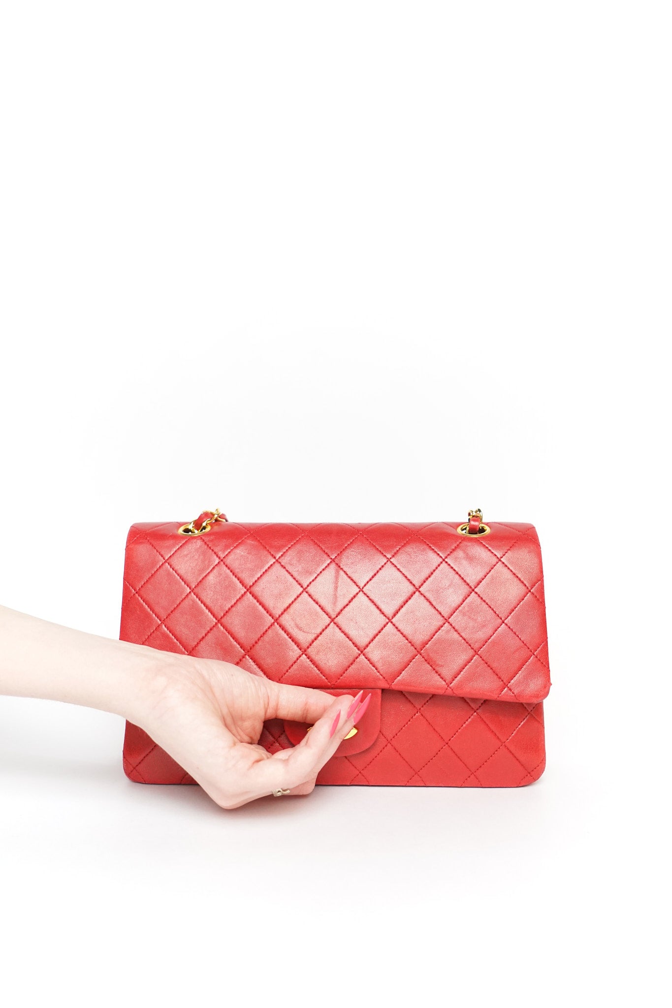 Chanel Red Double Flap Shoulder Bag