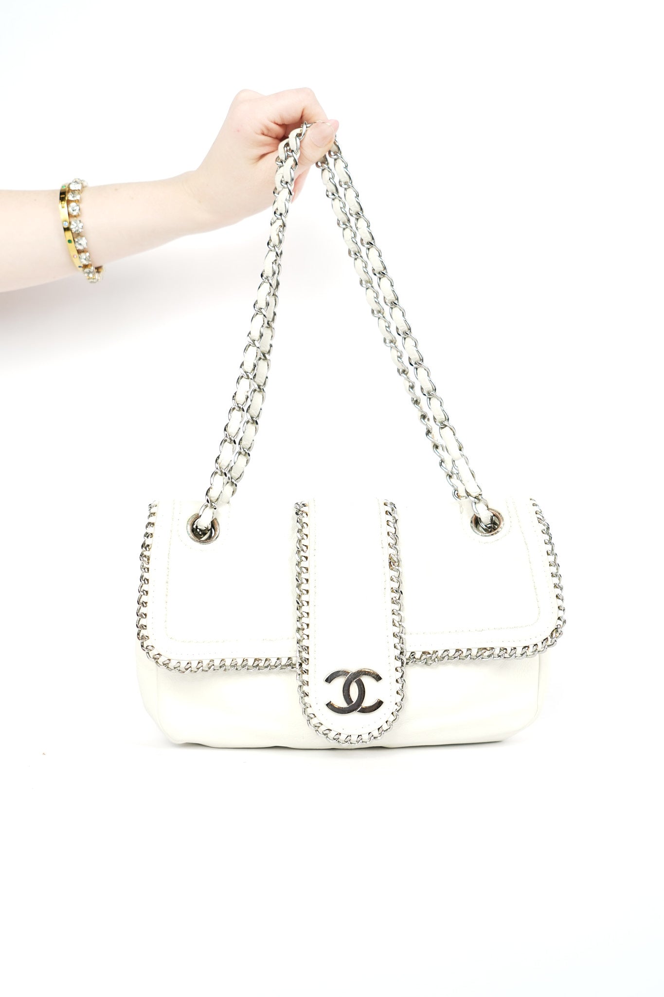 Chanel White Medium Madison Bag