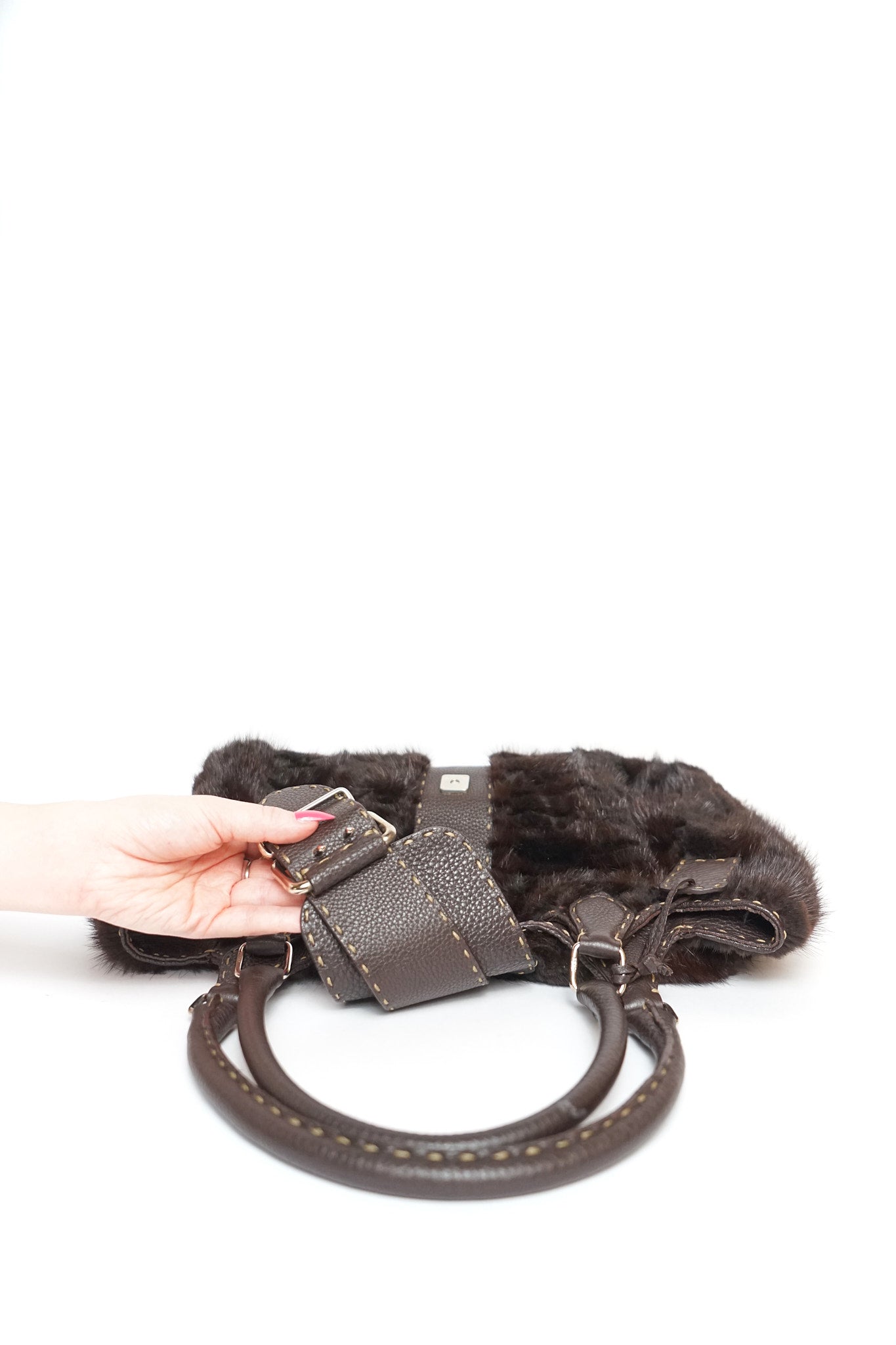 Fendi Selleria Brown Mink Fur Bag