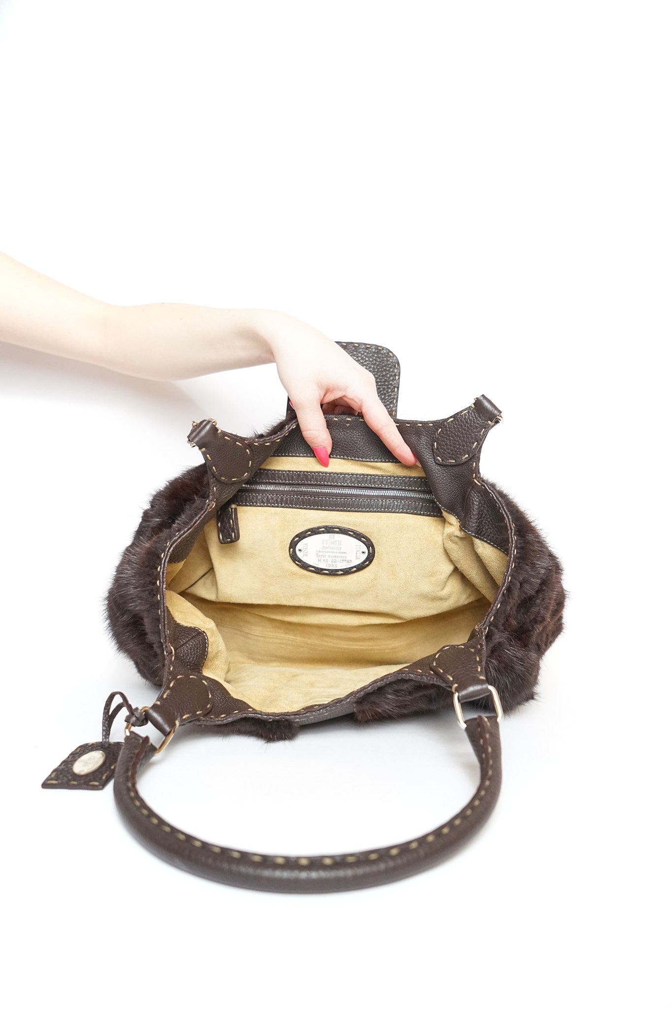 Fendi Selleria Brown Mink Fur Bag