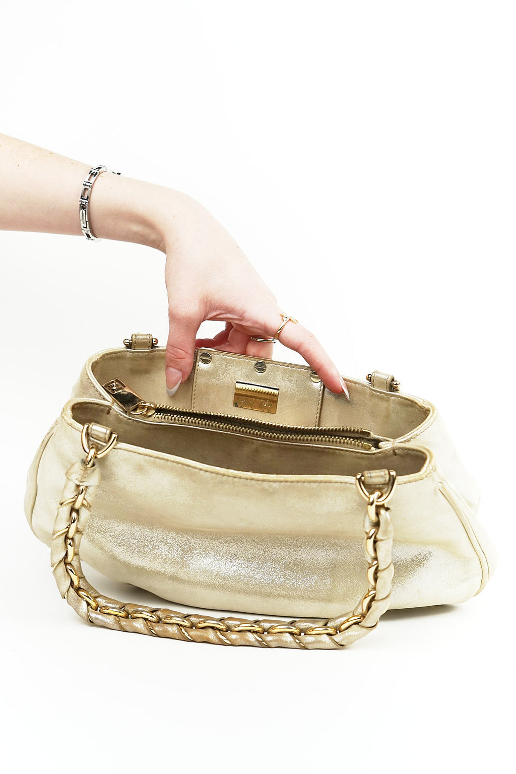 Fendi Gold Mia Small Tote