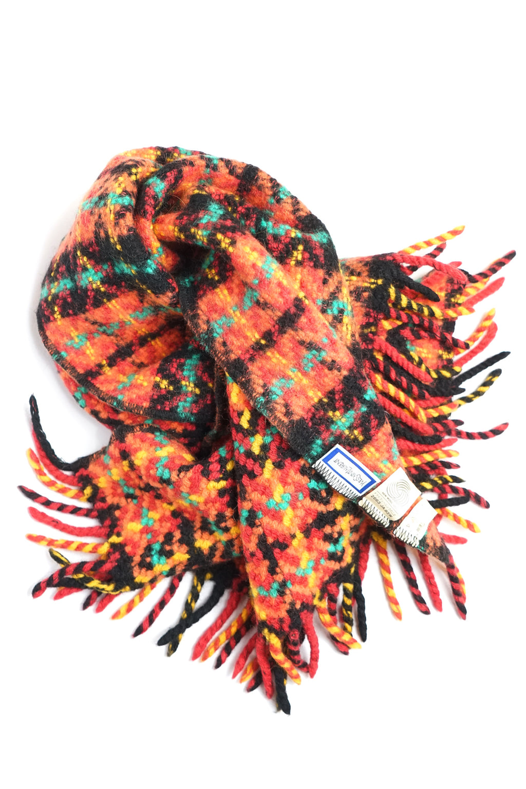 YSL Plaid Wool Knit Scarf