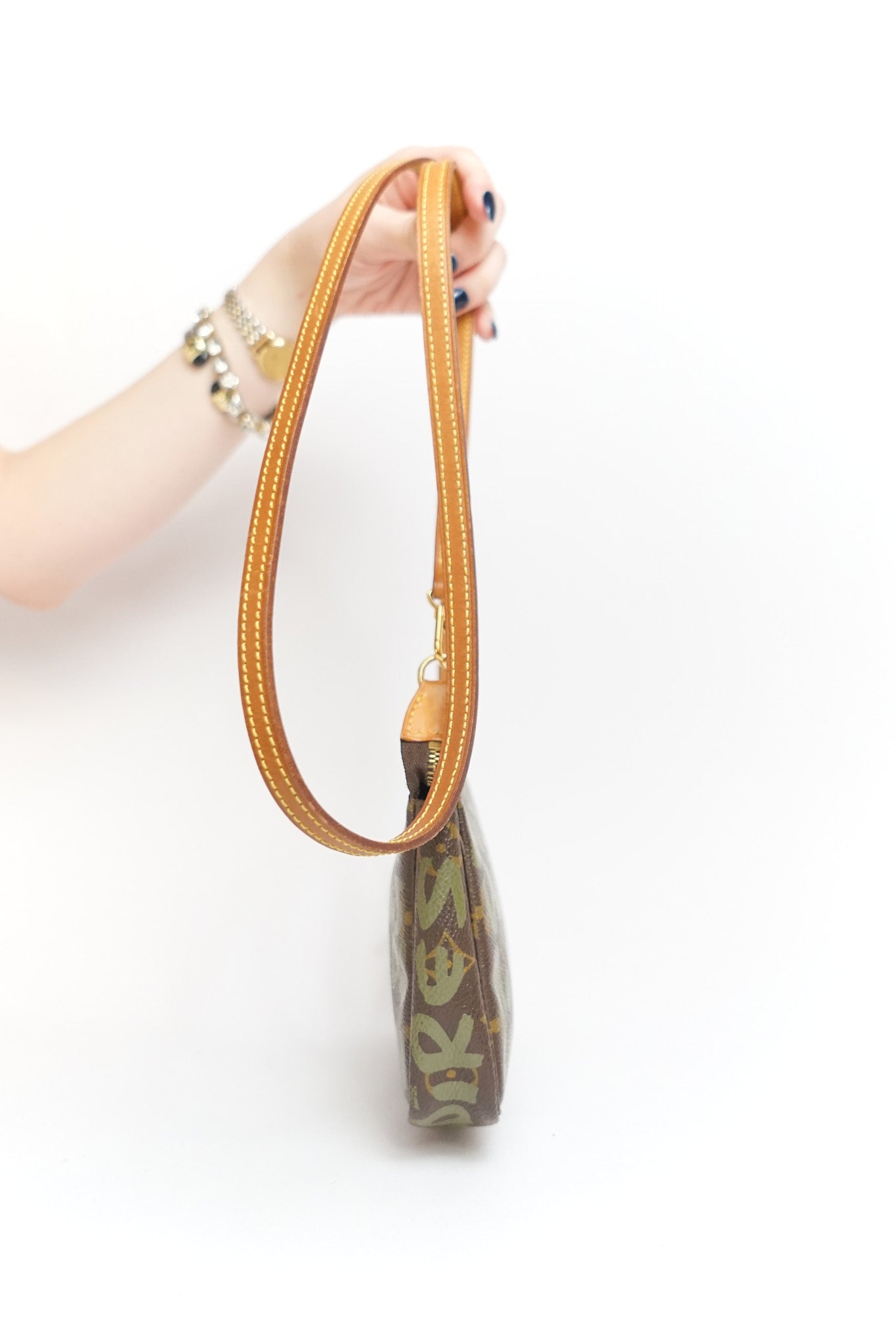 Louis Vuitton Monogram Green Graffiti Pochette by Stephen Sprouse