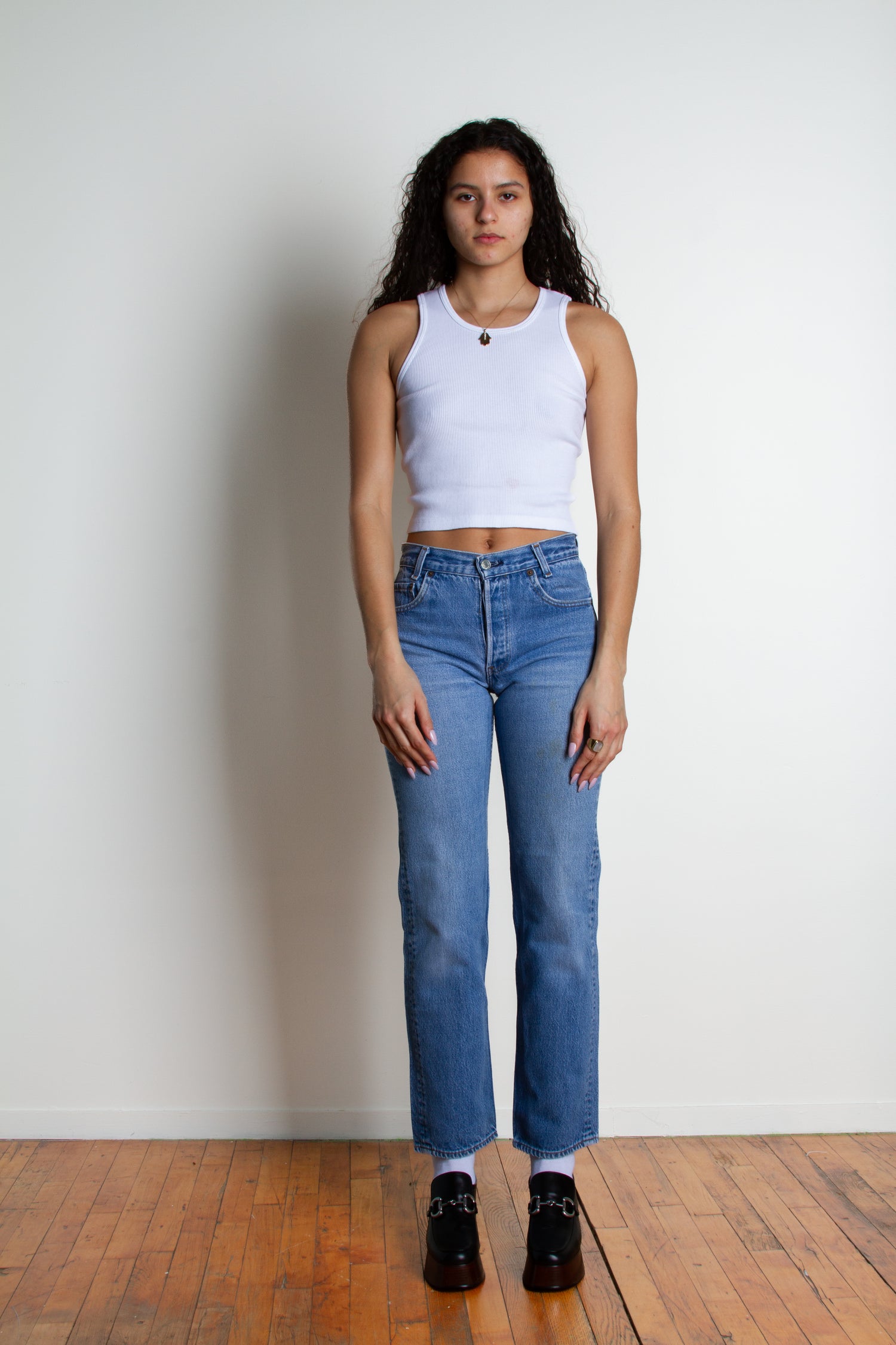 Vintage Levi's 701 Size 27 | Mid Rise Straight Leg Light Medium Wash Distressed Denim 80s 90s Jeans | 27" S 4