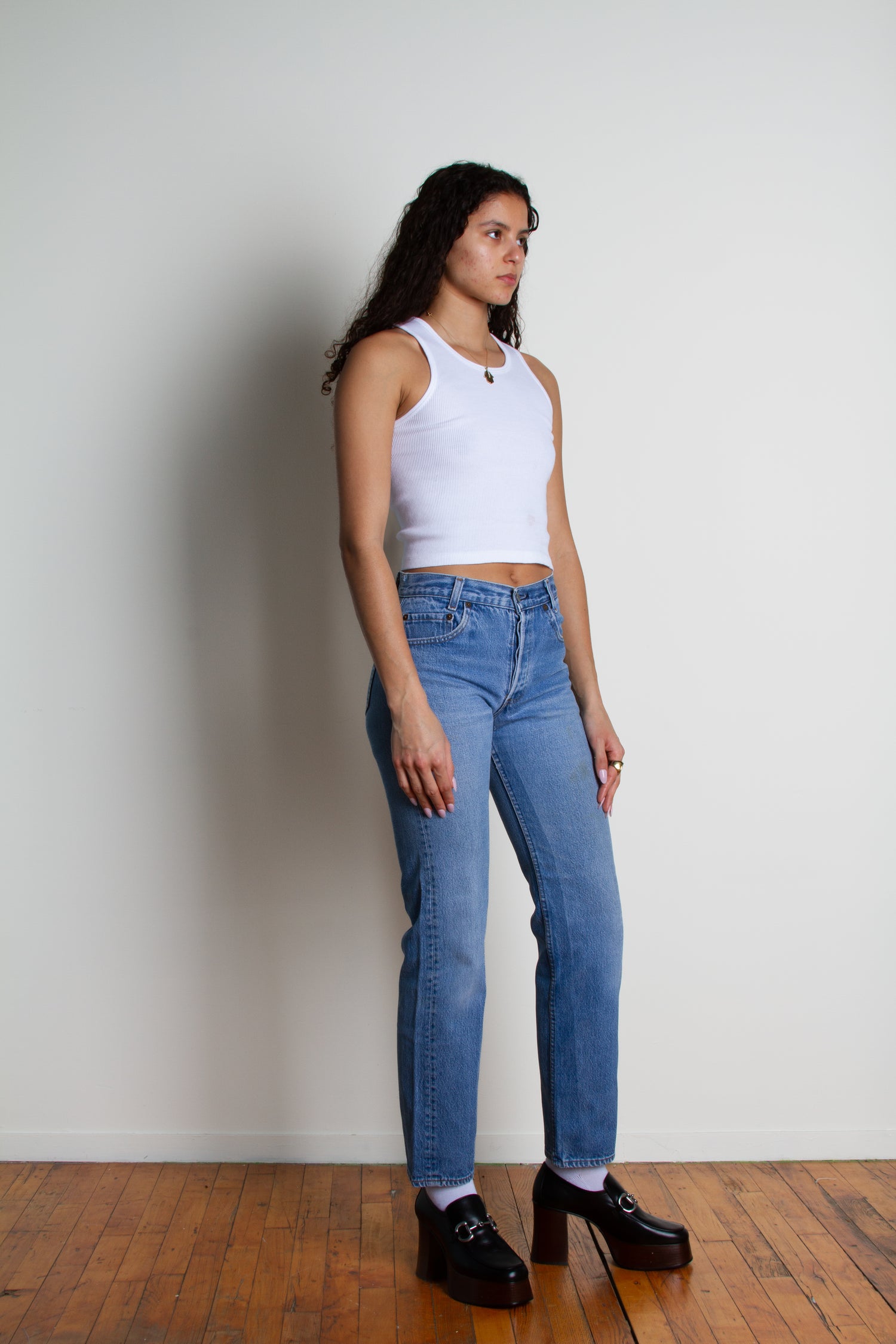 Vintage Levi's 701 Size 27 | Mid Rise Straight Leg Light Medium Wash Distressed Denim 80s 90s Jeans | 27" S 4