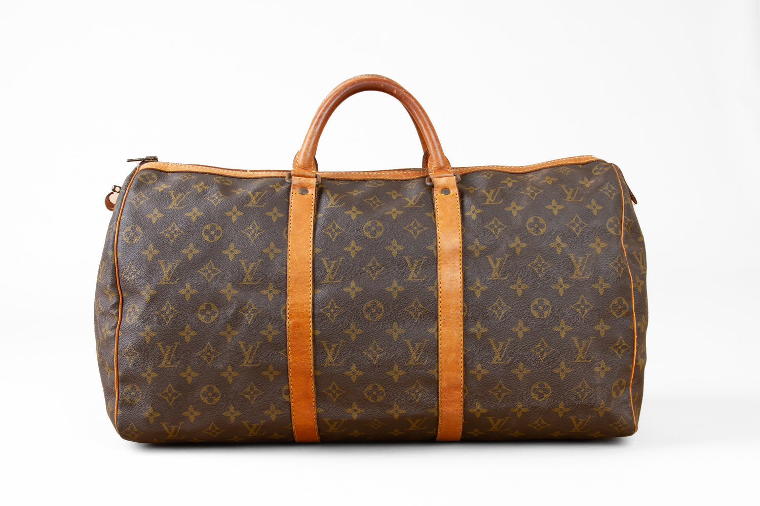 Vintage Monogram Louis Vuitton Keepall Duffle 50 Leather Bag | Designer Bag