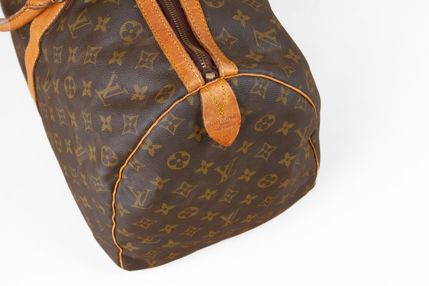 Vintage Monogram Louis Vuitton Keepall Duffle 50 Leather Bag | Designer Bag